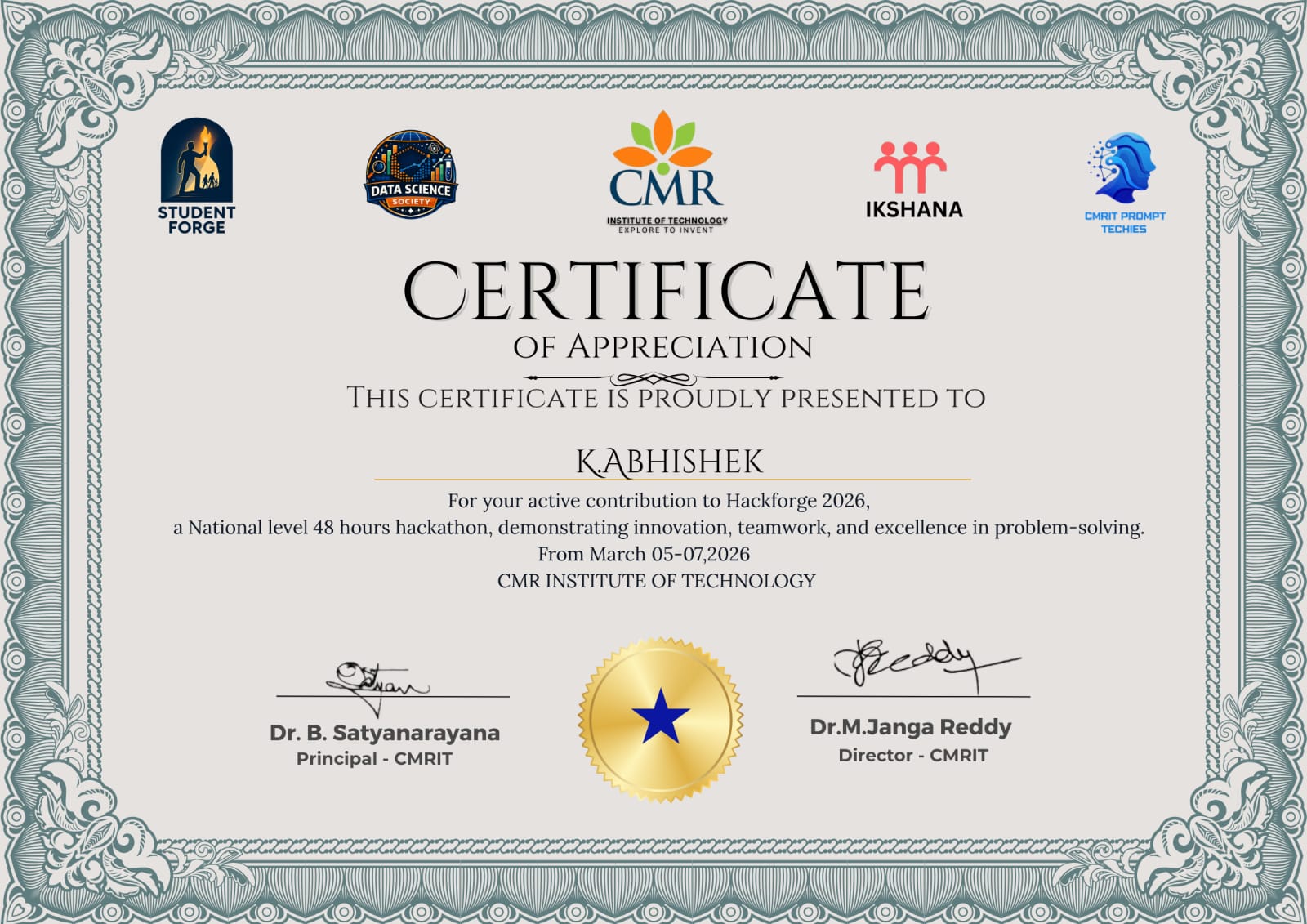 Hackforge Certificate